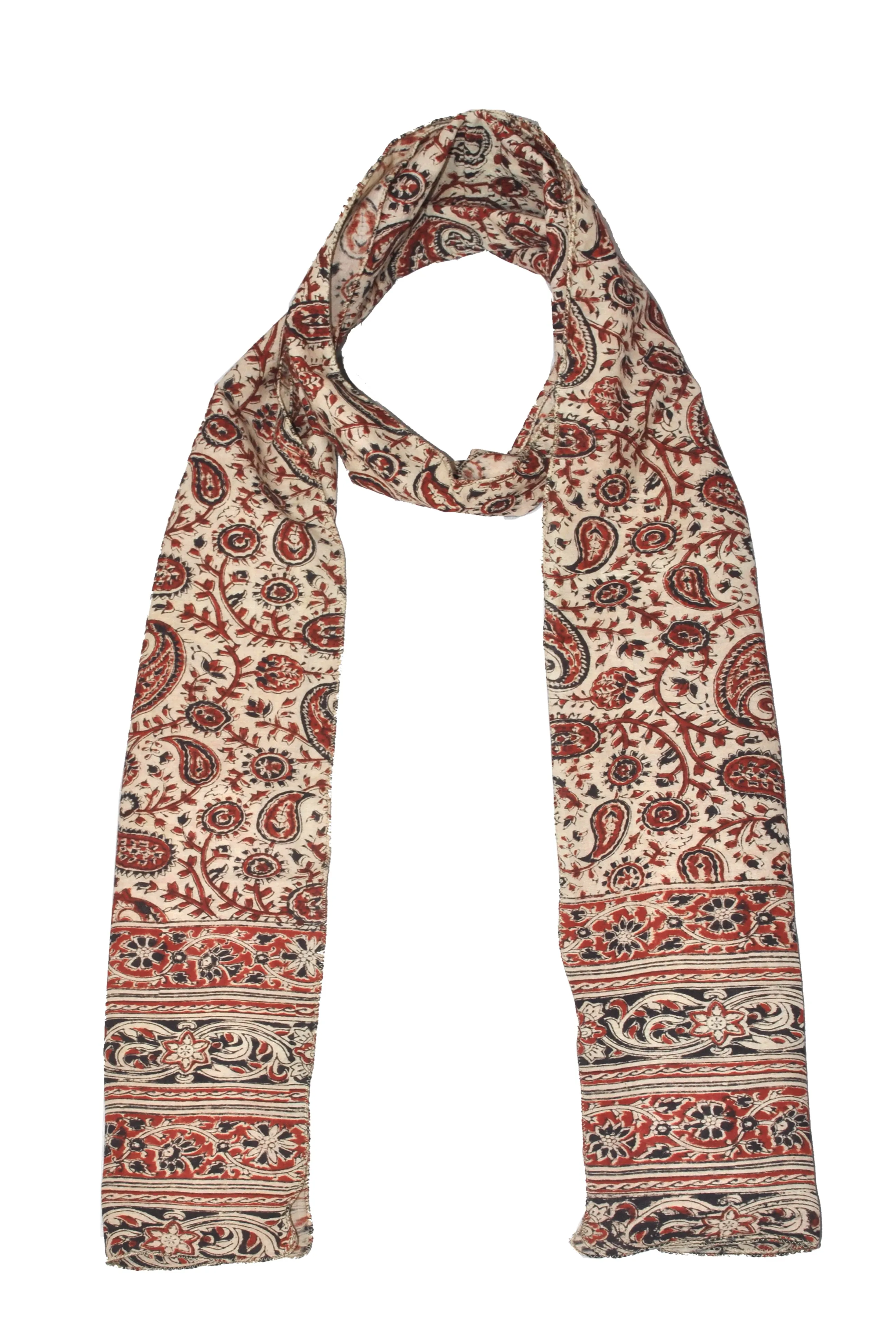 SOP0008 - Kalamkari Oblong Scarf with border print