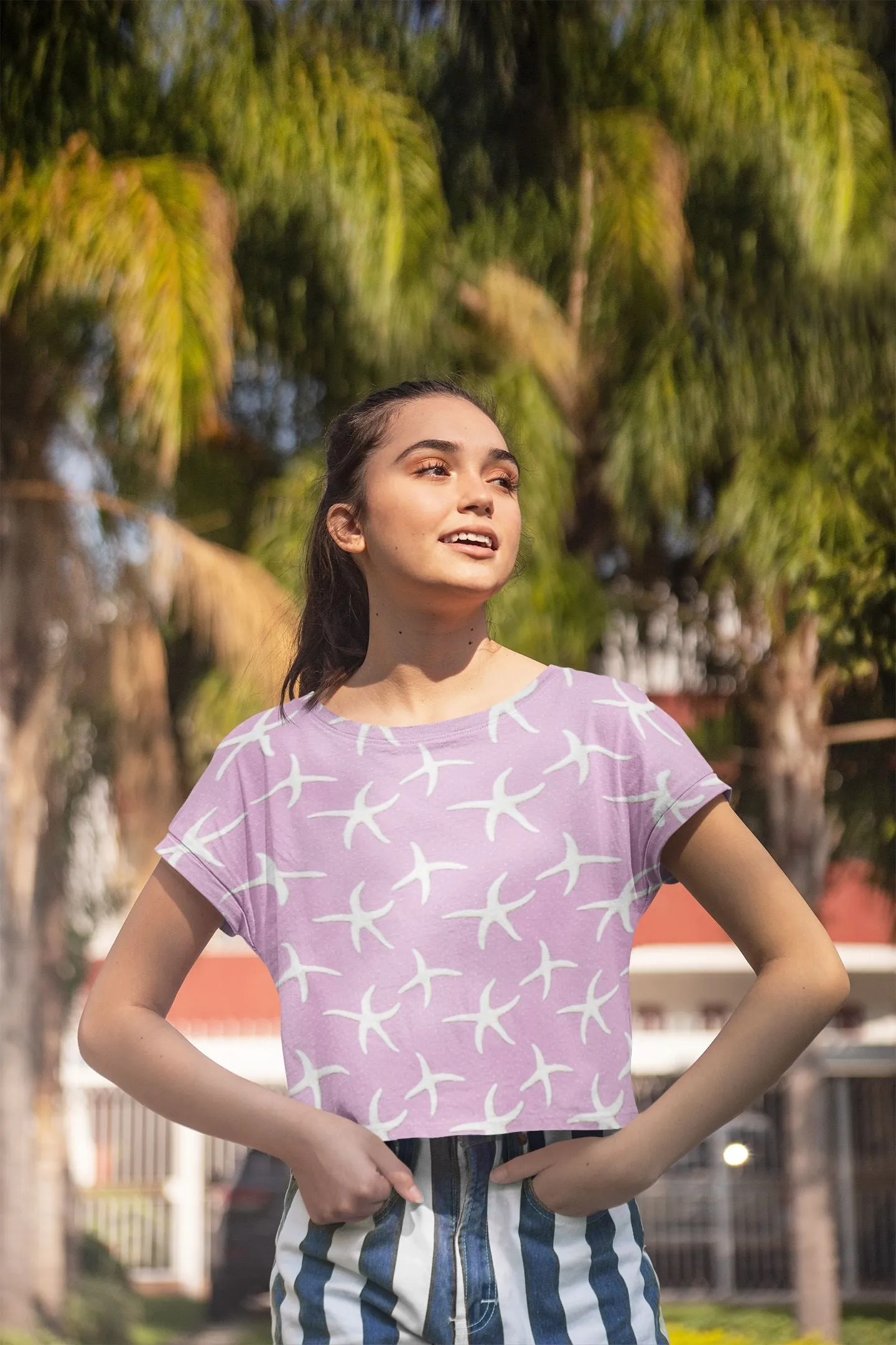 Stay Cool and Stylish: Summer Pink Crop Tees for Women - Trendy, Casual, and Comfortable!