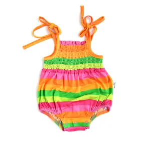 Stephanie Stripe SMOCKED BUBBLE ROMPER