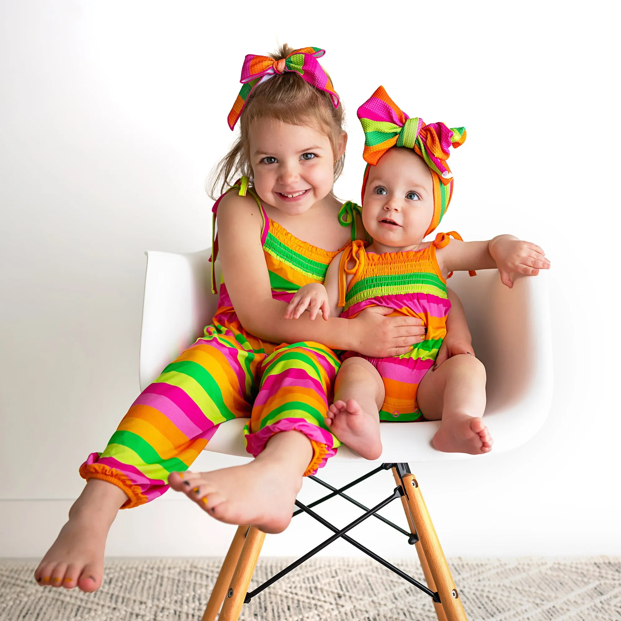 Stephanie Stripe SMOCKED BUBBLE ROMPER