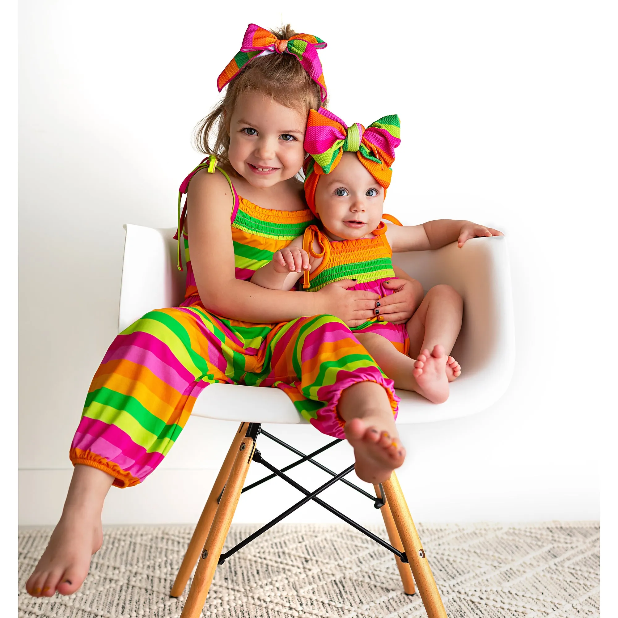 Stephanie Stripe SMOCKED BUBBLE ROMPER