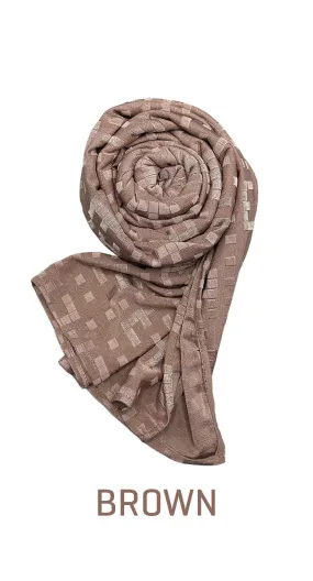 Stretch Long Scarf with “F” pattern - amiiraa