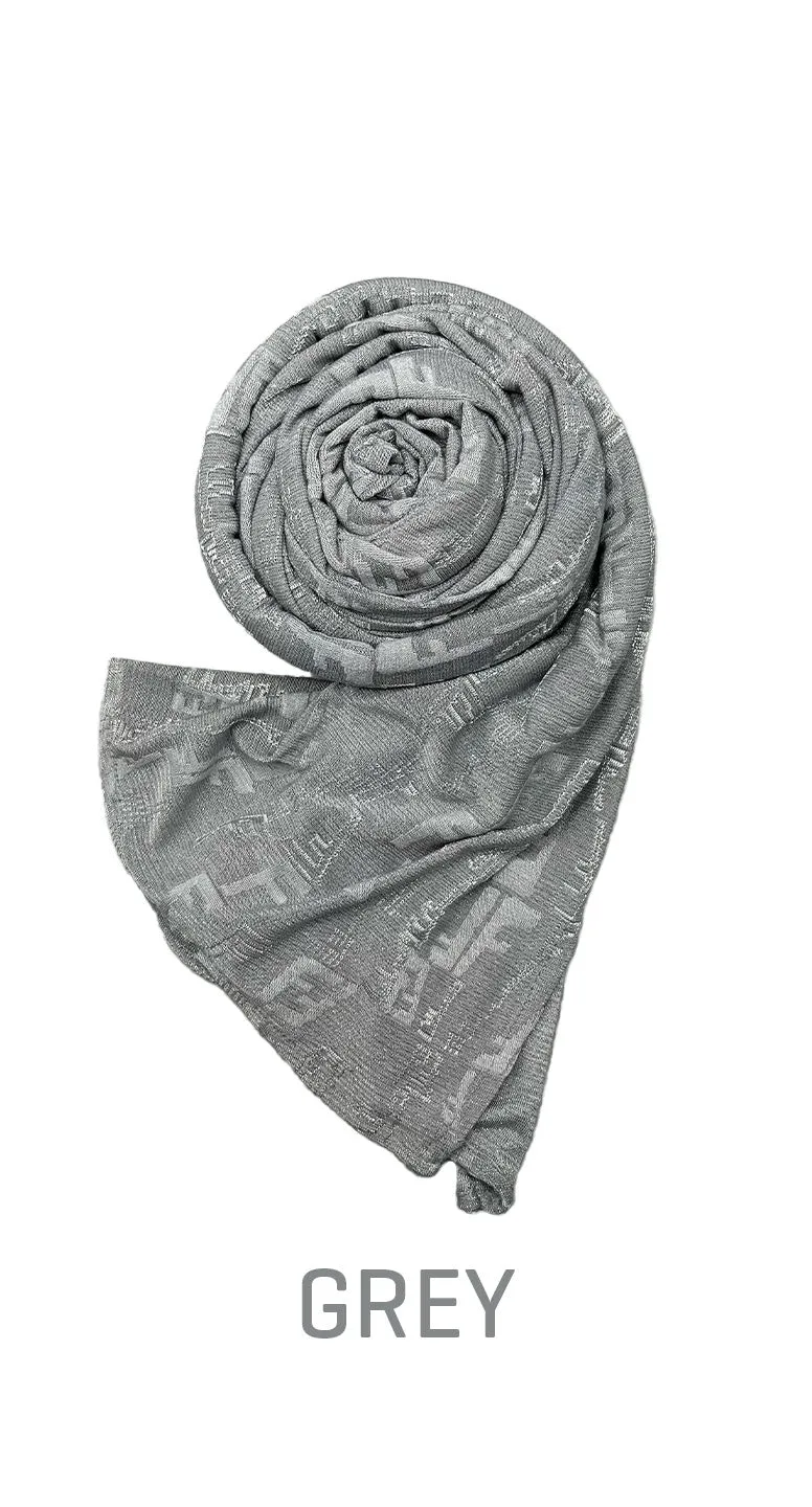 Stretch Long Scarf with “F” pattern - amiiraa