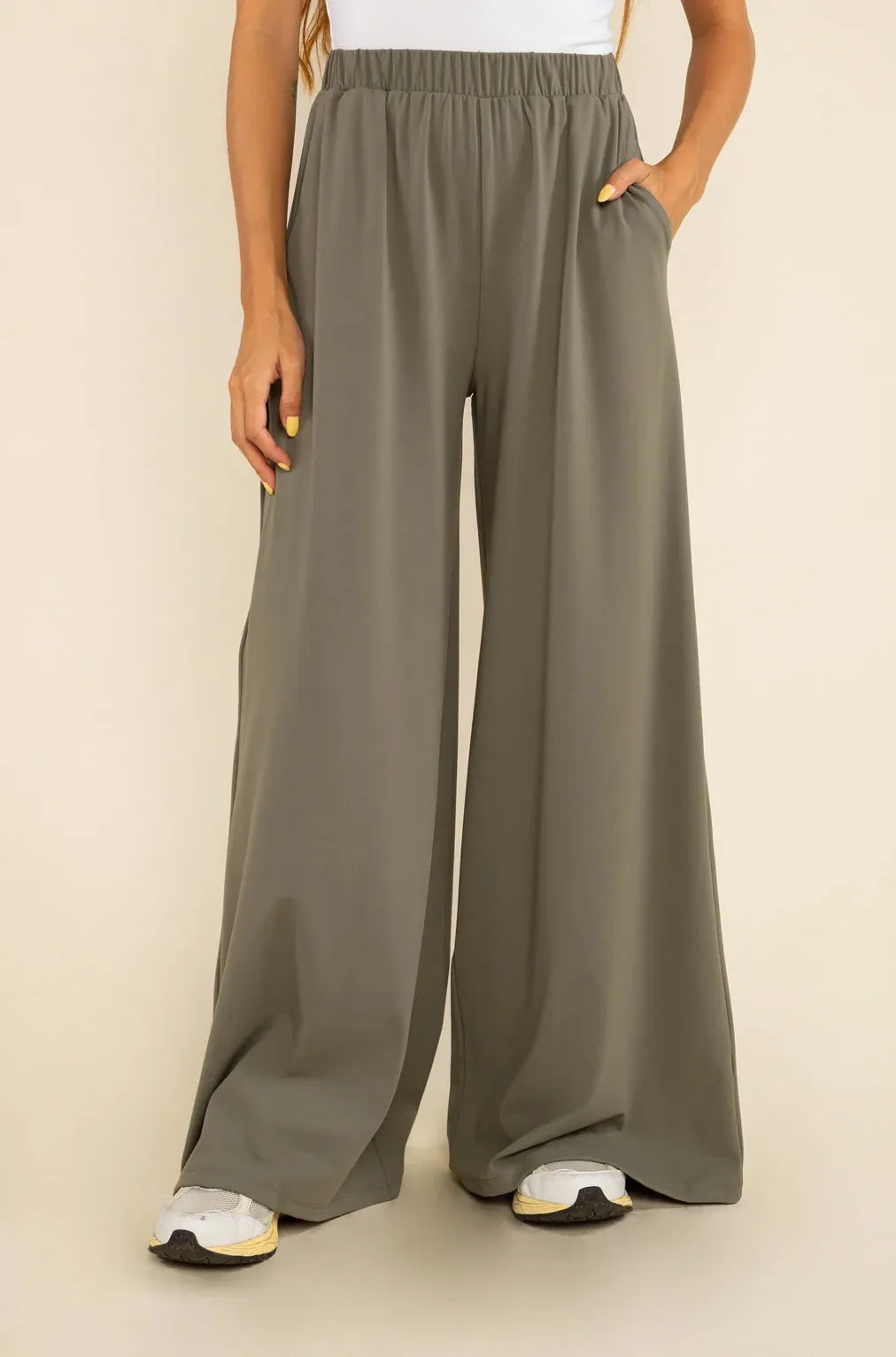 The Georgia Wide Leg Pant by NLT - Sage - PLUS