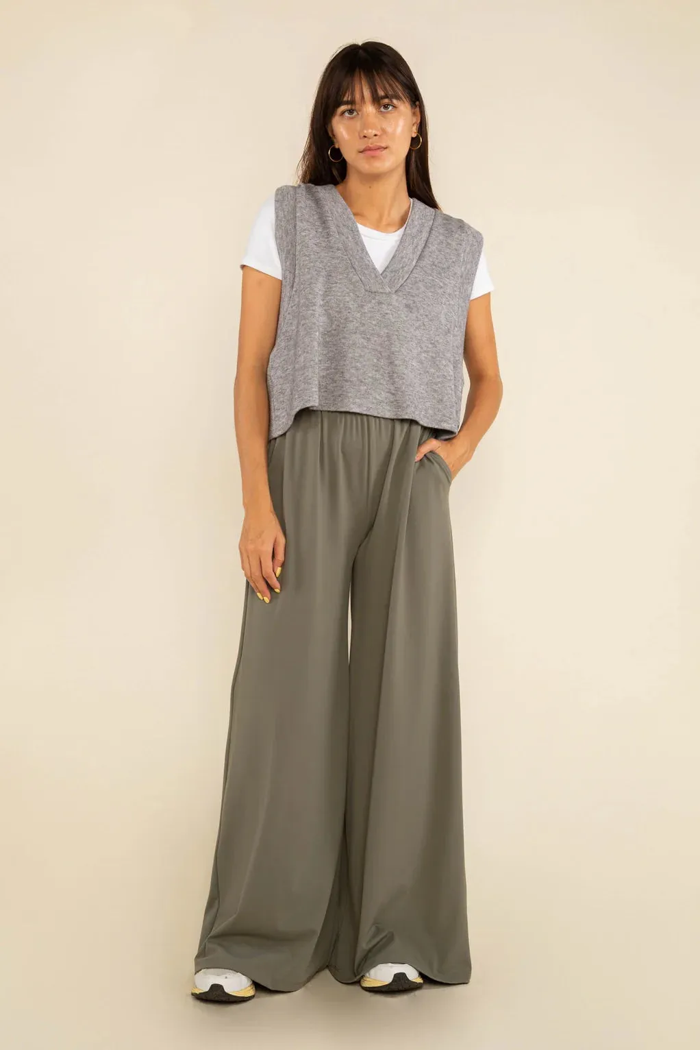 The Georgia Wide Leg Pant by NLT - Sage - PLUS