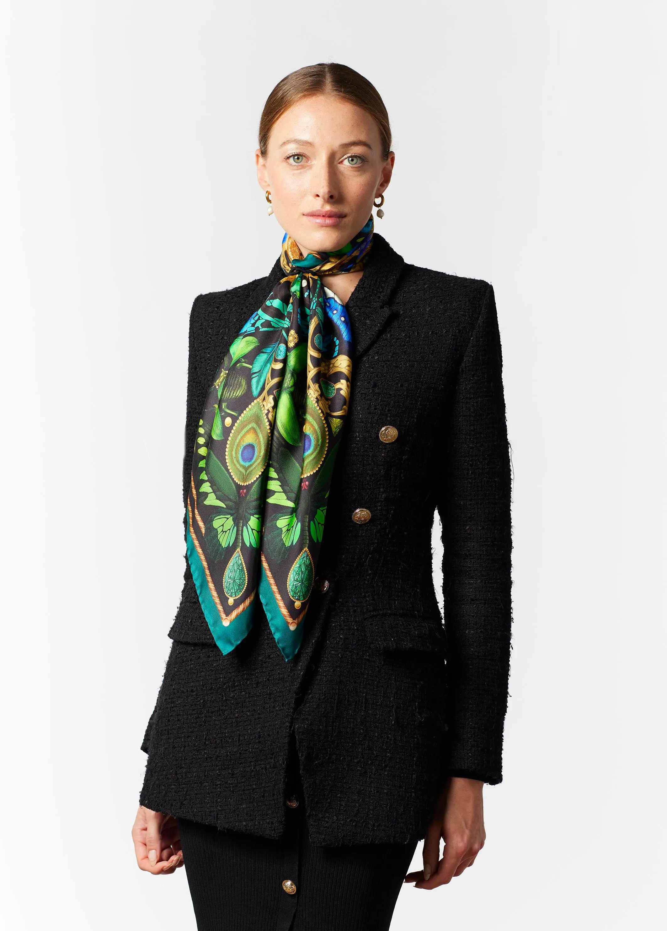 The Iridescent Butterfly Silk Scarf | 130x130cm [Preorder]