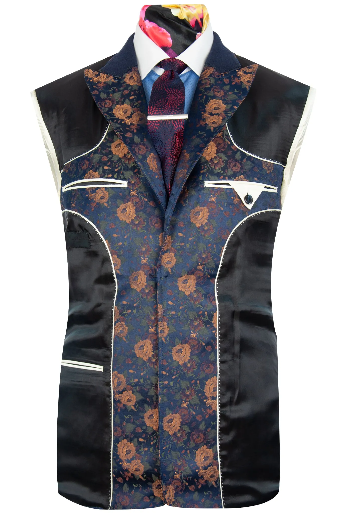 The Netherwood Navy Floral Paisley Suit