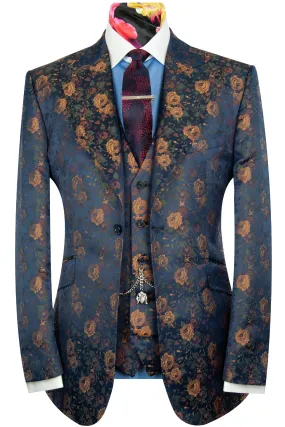 The Netherwood Navy Floral Paisley Suit