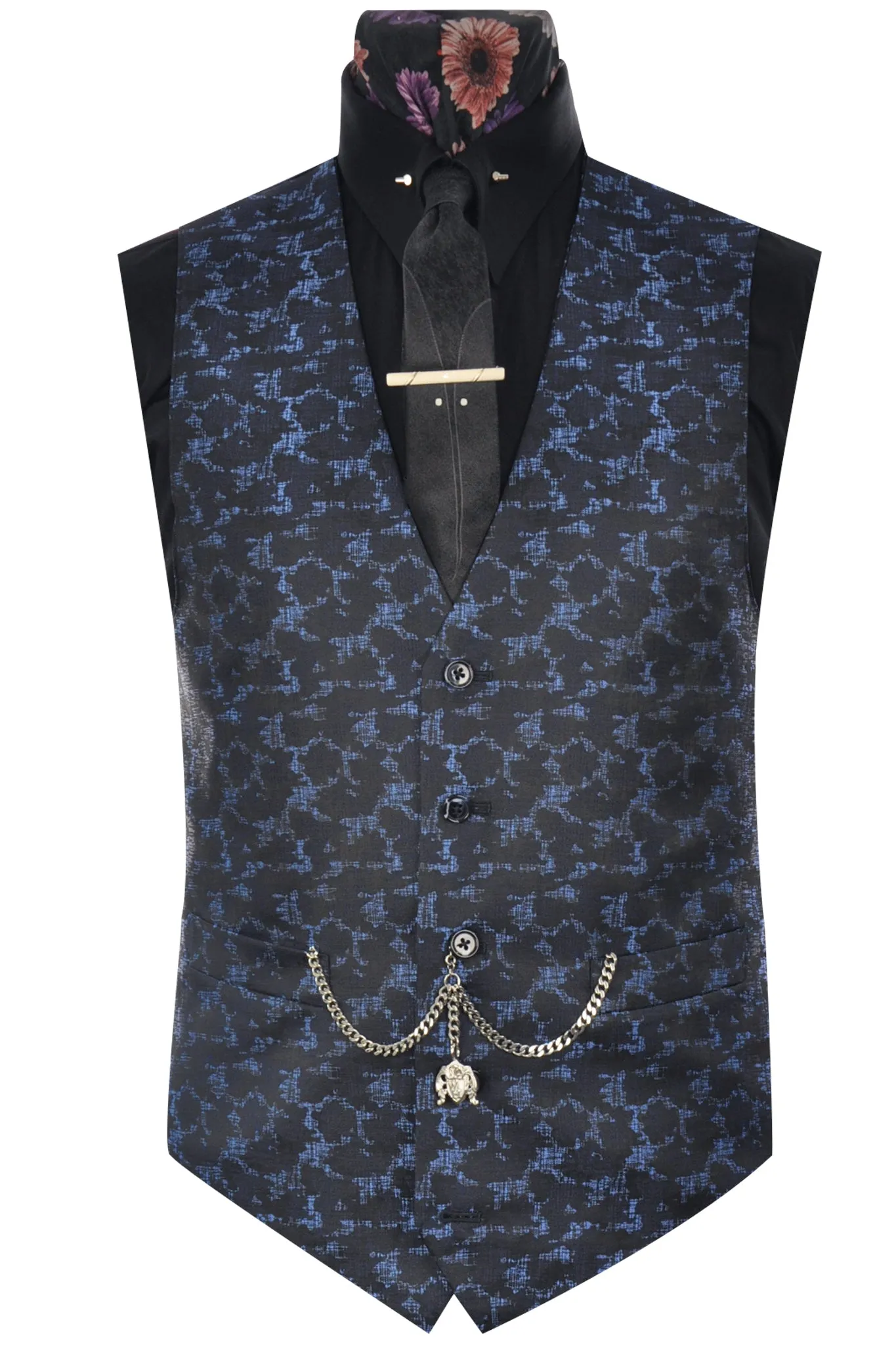 The Townsend Black Blue Pattern Suit