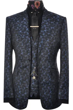 The Townsend Black Blue Pattern Suit