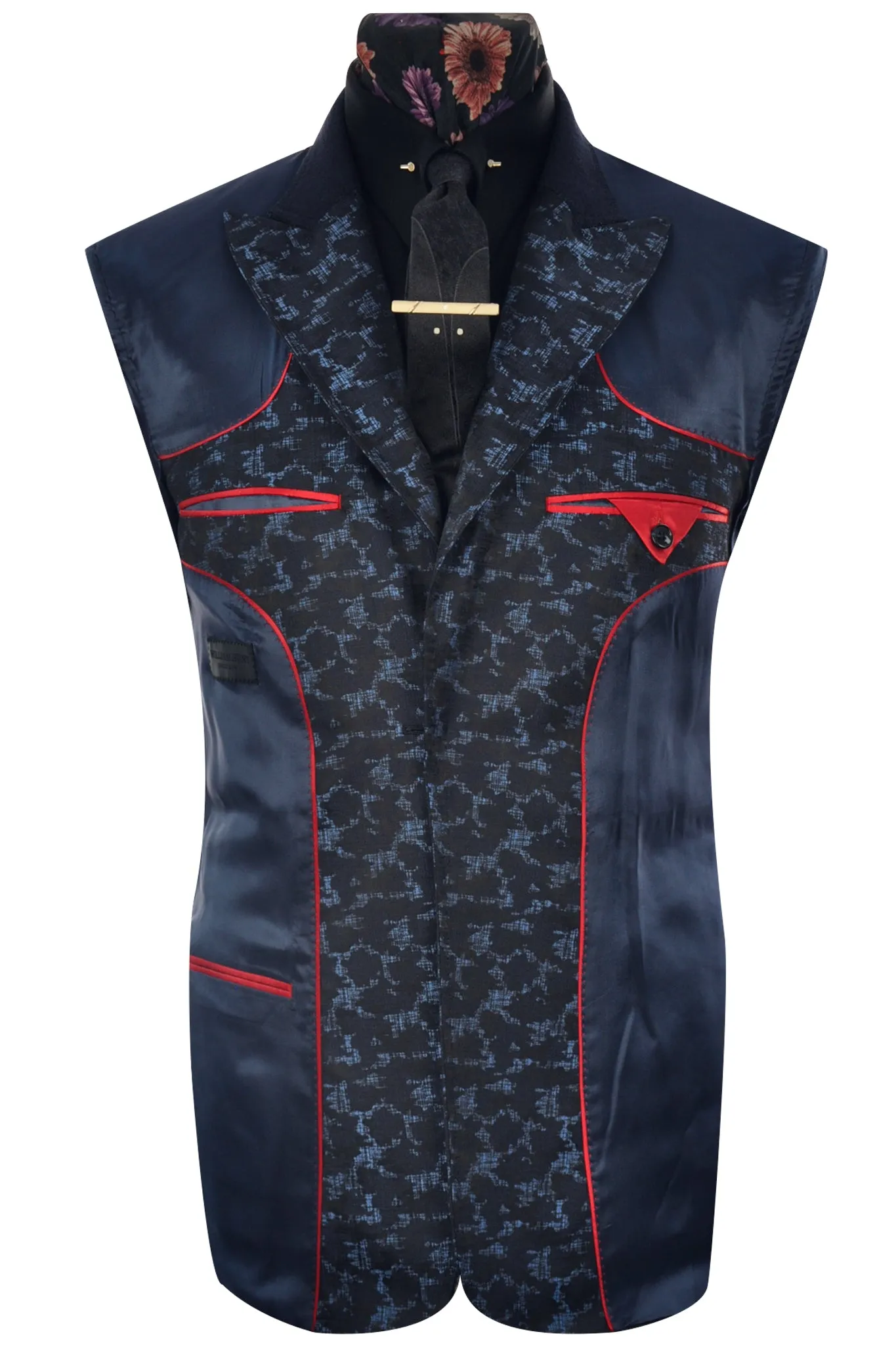 The Townsend Black Blue Pattern Suit