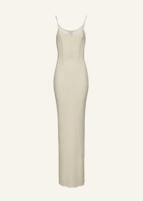 Thin knit maxi dress in cream