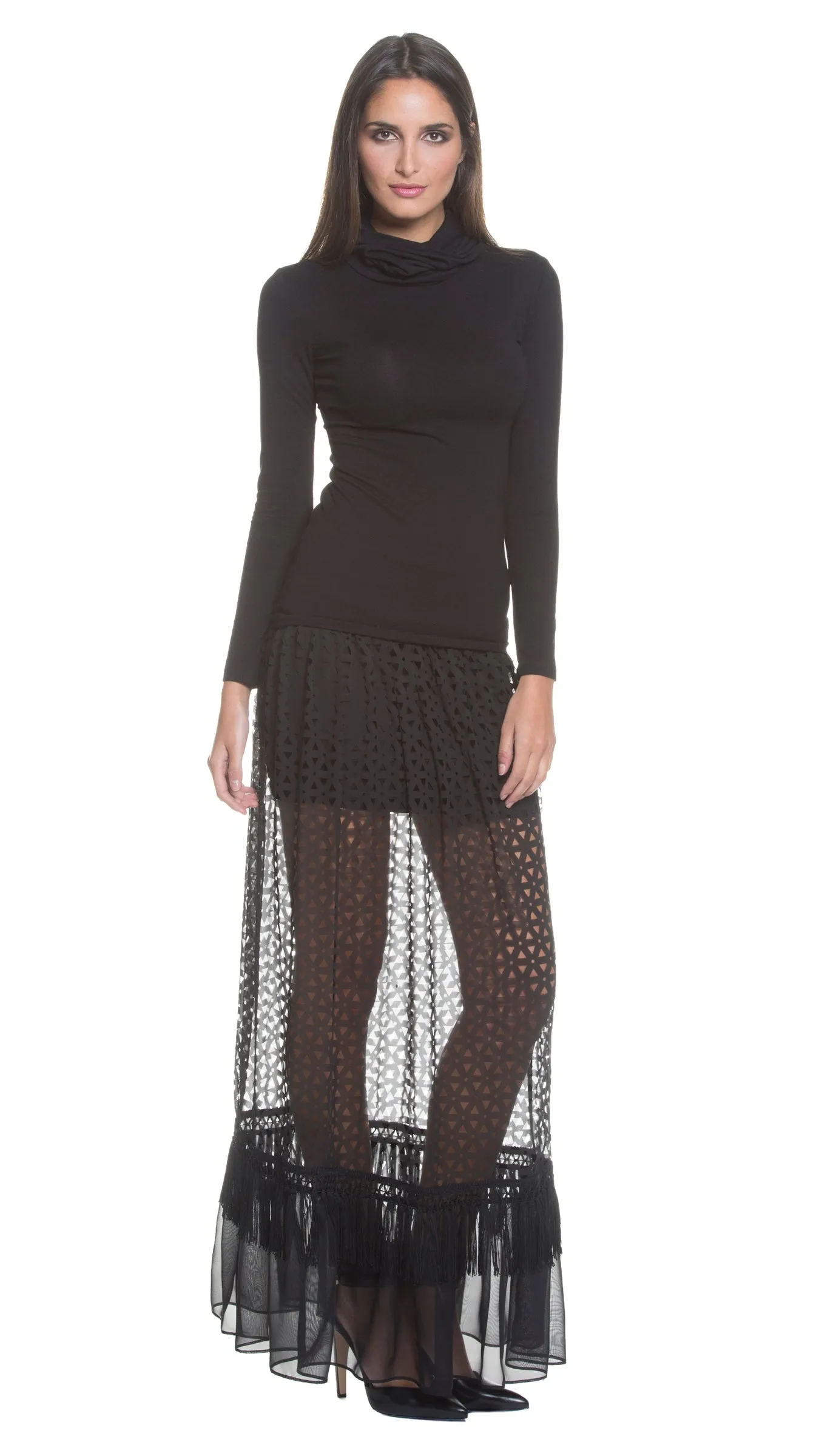 Tracey Laser Cut Maxi Skirt