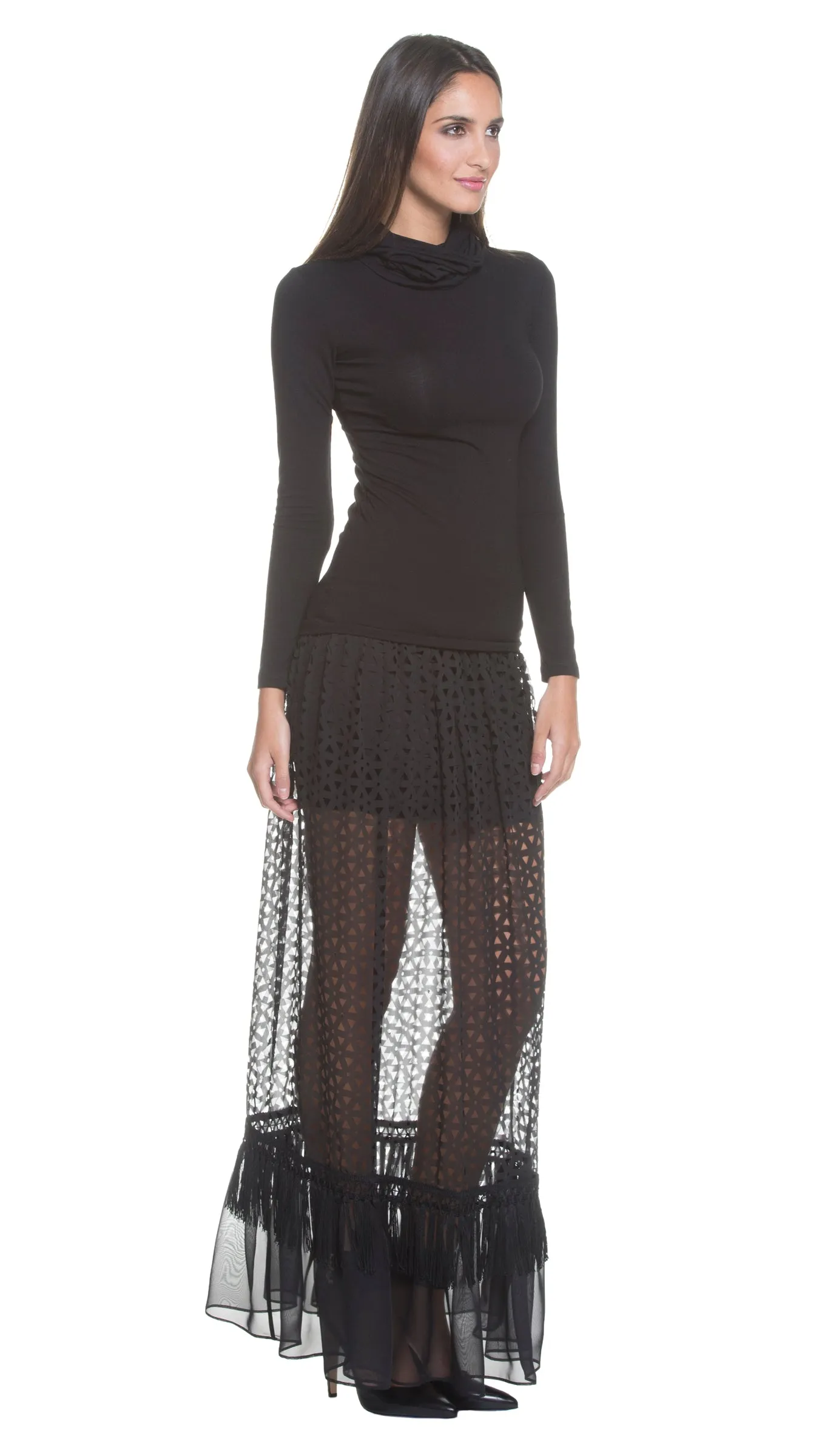 Tracey Laser Cut Maxi Skirt