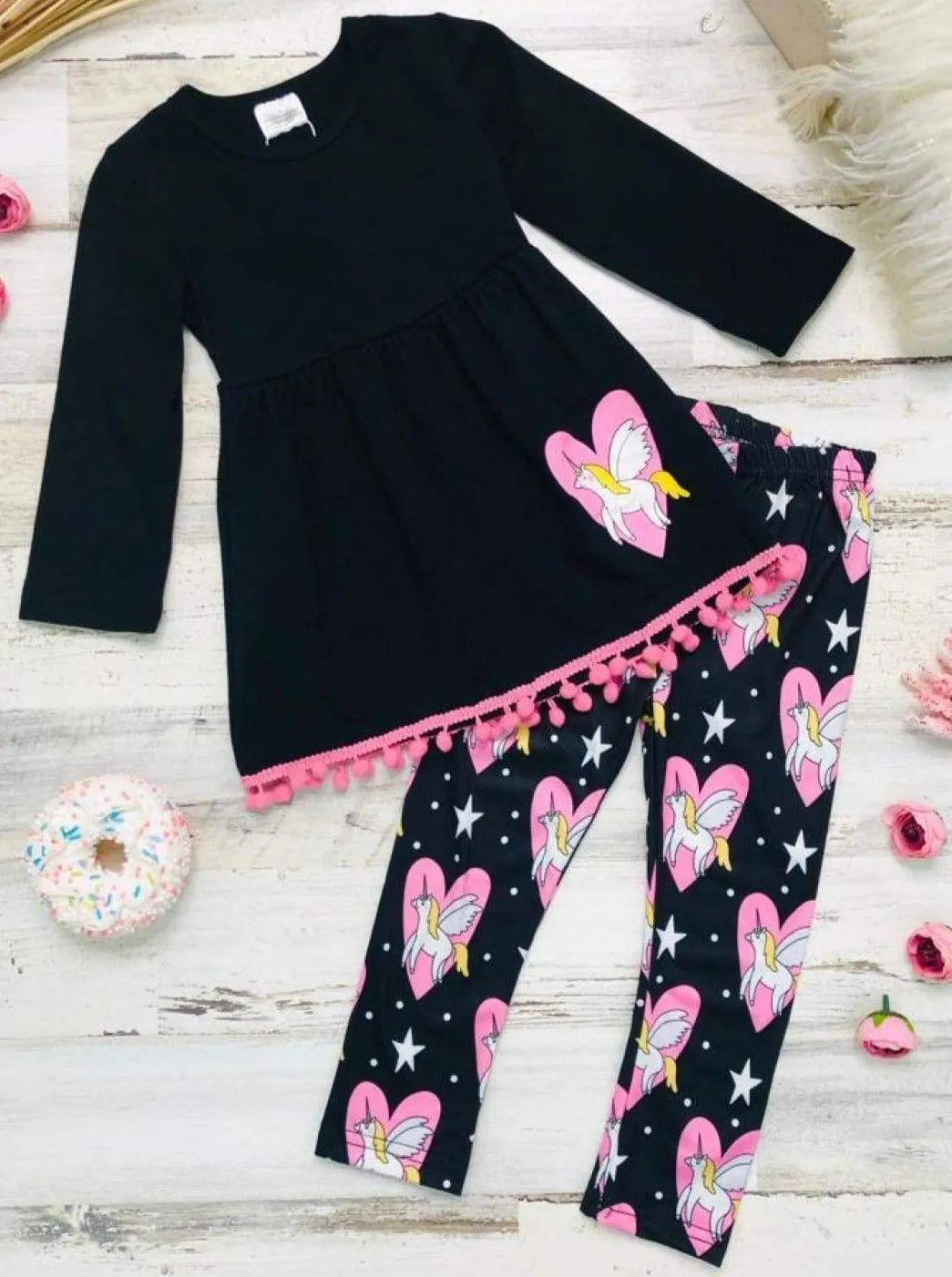 Unicorn Hearts Tunic, Scarf and Legging Set