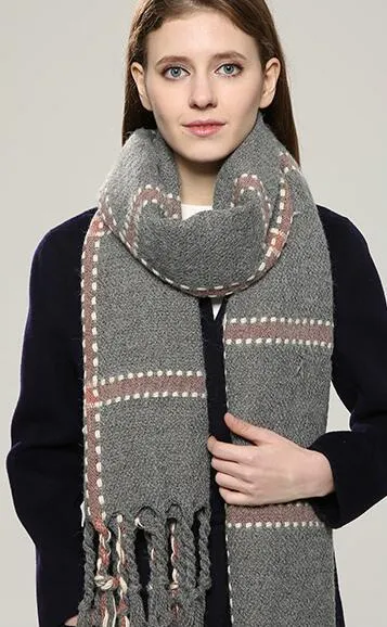 VIGROCK C22 Knit Wool Long Scarf for Women