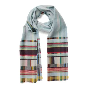 Wallace Sewell Silk and Lambswool scarves - Fritton - Cloud AQUA