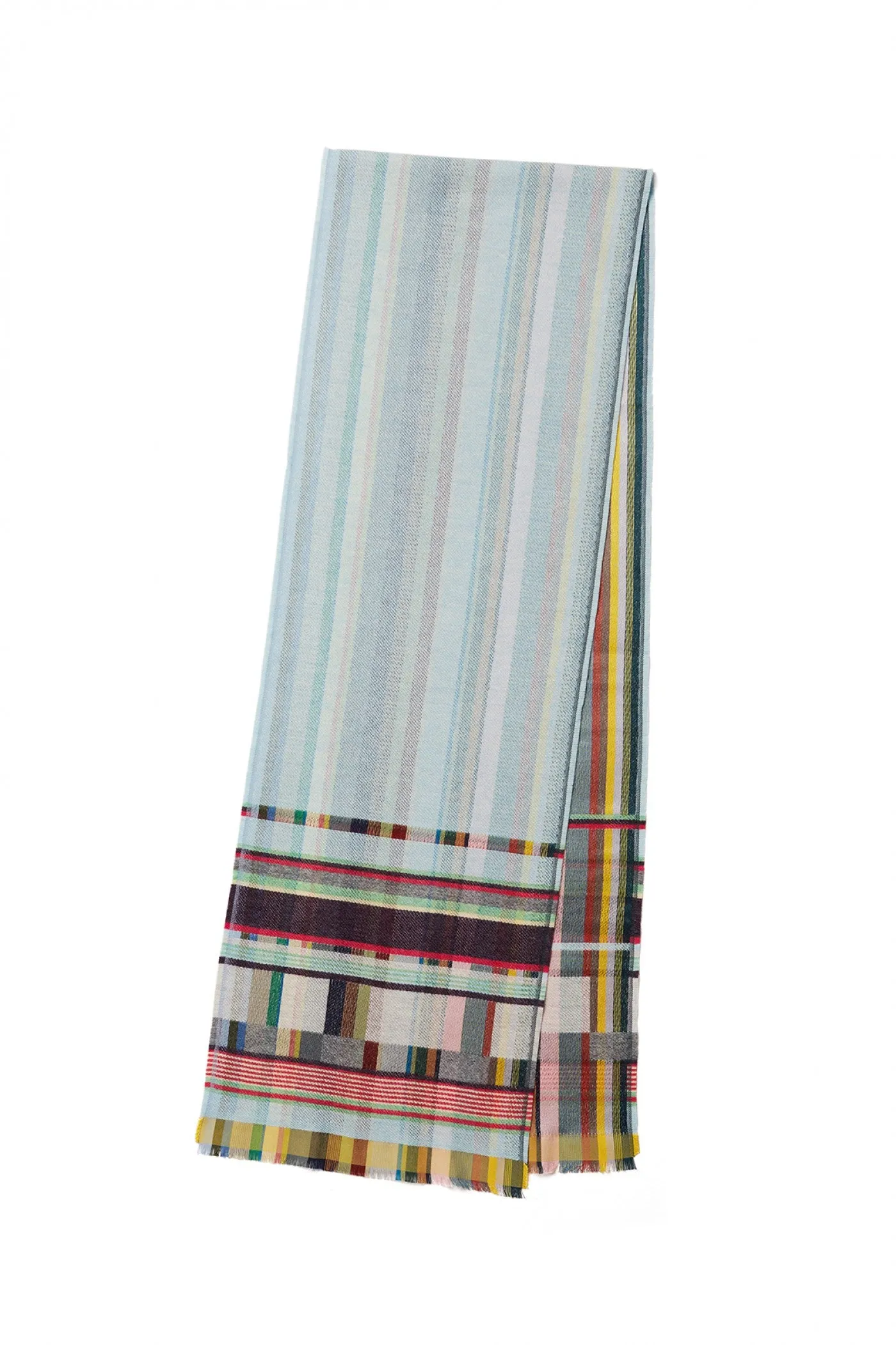 Wallace Sewell Silk and Lambswool scarves - Fritton - Cloud AQUA