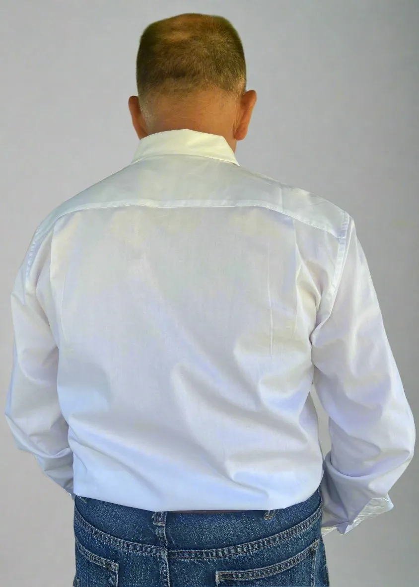 White - Mens Long Sleeve Cotton Dress Shirt