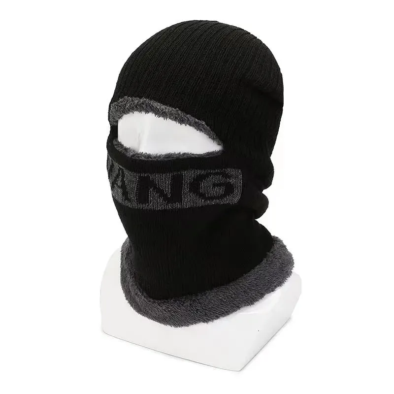 Winter Fleece Scarf Hats Thicken Plush Warm Beanies Wool Knit Caps Men Women Outdoor Cycling Ski Cold Protection Neck Mask Hat