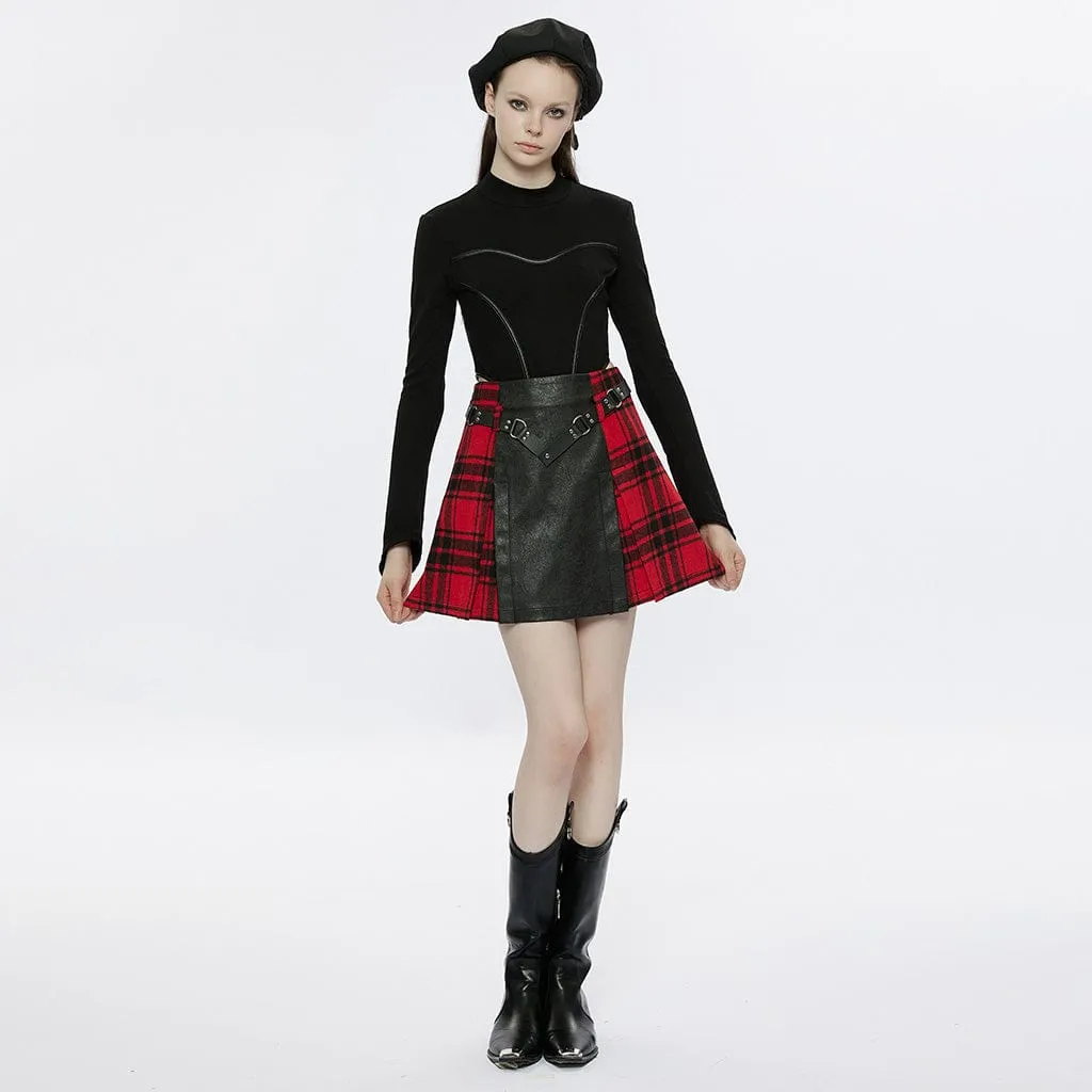 Women's Punk Irregular Sleeved Half-high Collar Romper