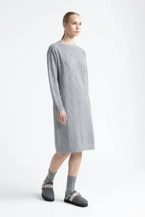 Wool, silk, cashmere and lurex midi dress