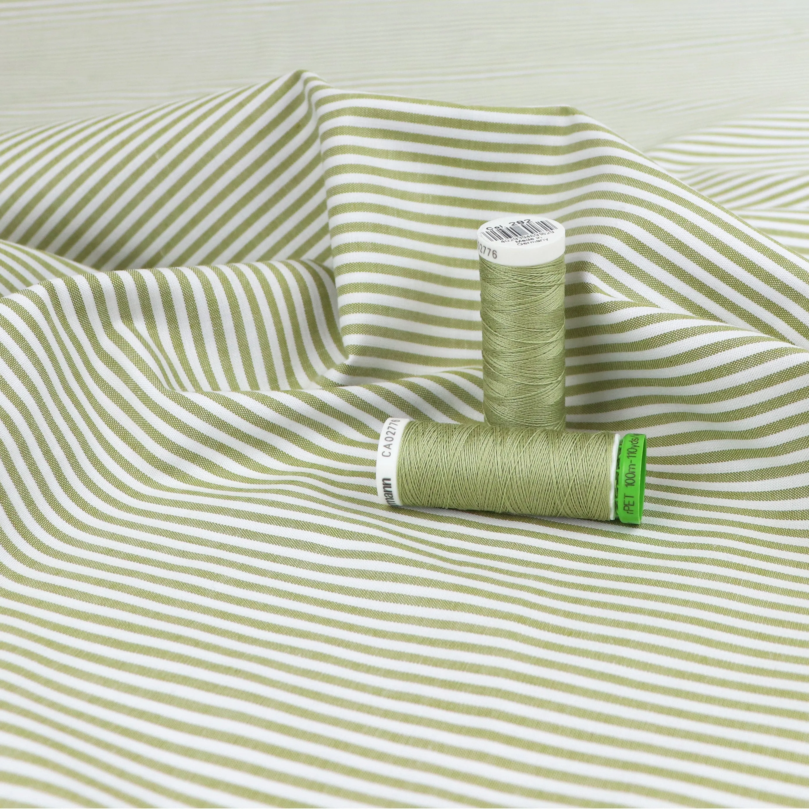 Yarn Dyed Cotton - Green Stripe