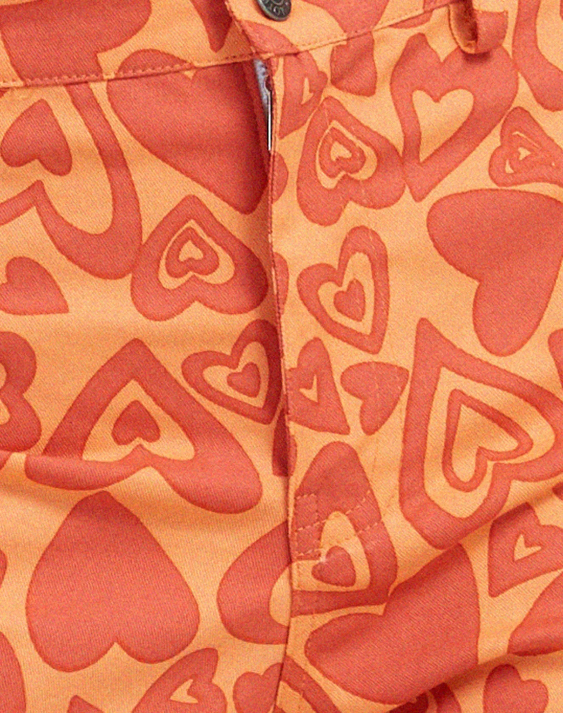 Zoven Flare Trouser in Retro Heart Orange