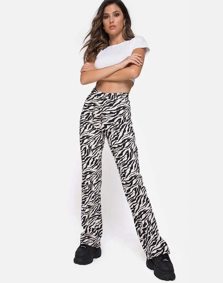 Zoven Trouser in 90's Zebra Black and White