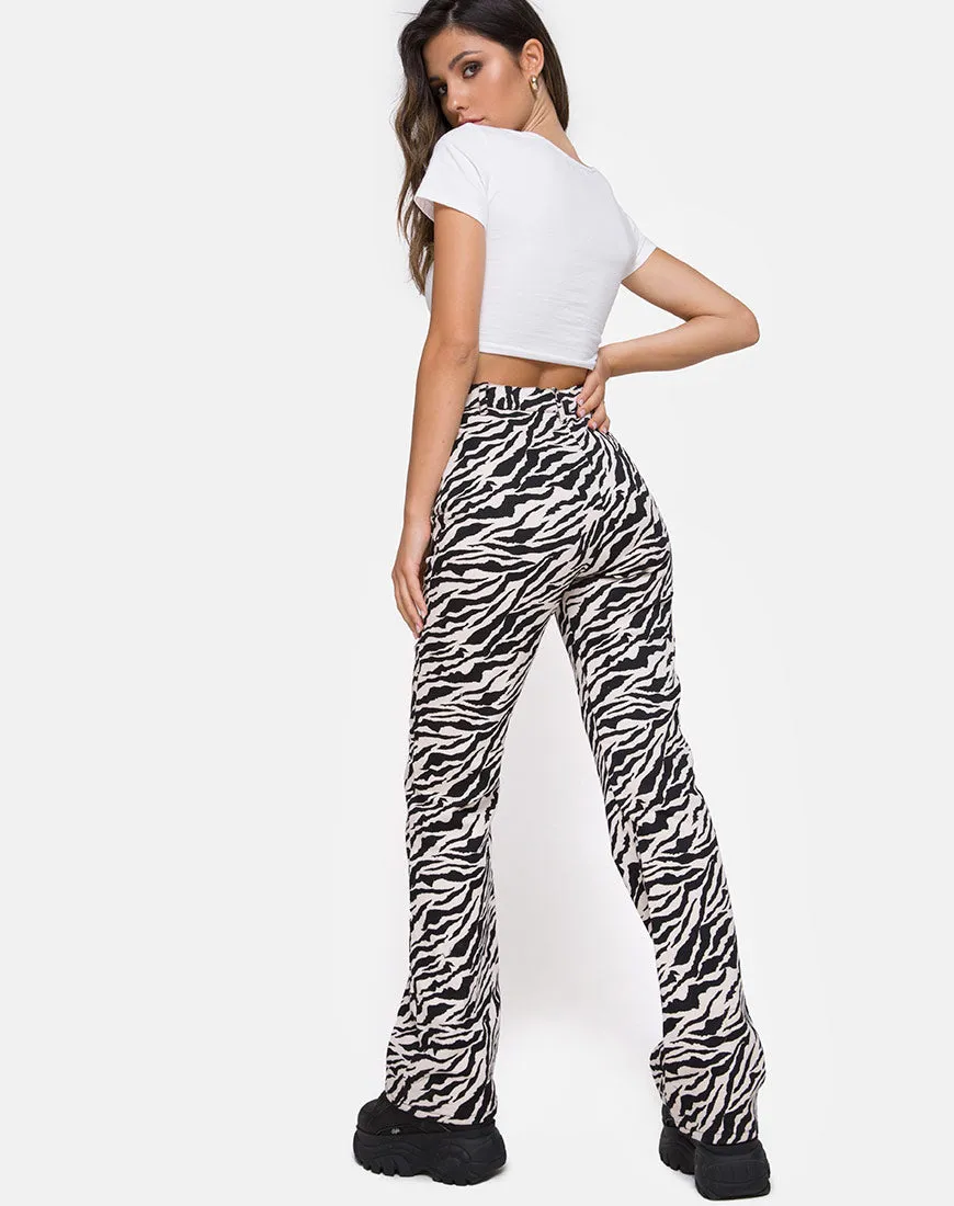 Zoven Trouser in 90's Zebra Black and White